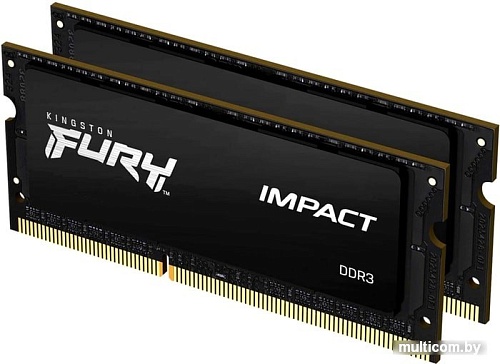 Оперативная память Kingston FURY Impact 2x8GB DDR3 SODIMM PC3-14900 KF318LS11IBK2/16