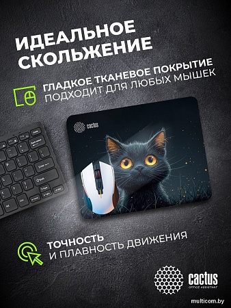 Коврик для мыши CACTUS Black Cat CS-MPC-D09S