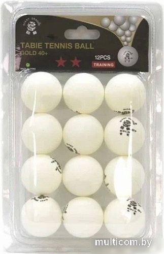 Мяч для настольного тенниса Giant Dragon Training Gold (2 звезды, 12 шт)