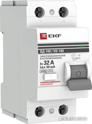 EKF PROxima ВД-100 2P 32А 30мА elcb-2-32-30-em-pro