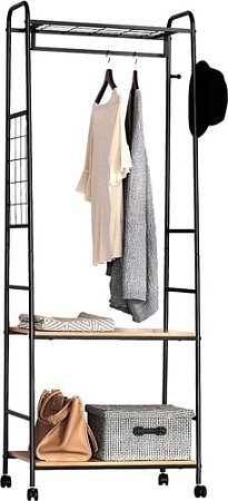 Стойка для одежды Sheffilton SHT-WR21 179345 (черный муар/скандинавский дуб)