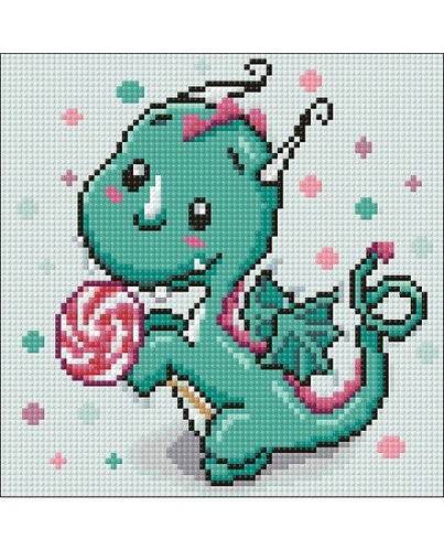 Алмазная мозаика Wizardi Дракон с леденцом 2WD2471