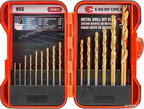 Набор сверл Everforce EF-924U15 (60670)