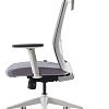 Офисное кресло Bestuhl S30 White Pl с подголовником и рег. подлокотником (черная сетка/серая ткань)