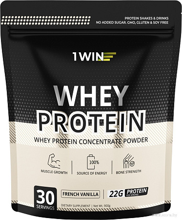 Протеин сывороточный (изолят) 1WIN Whey Protein (французская ваниль, 900г)