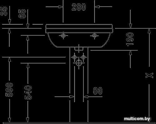 Умывальник Duravit Starck 3 60x45 (0300600000)