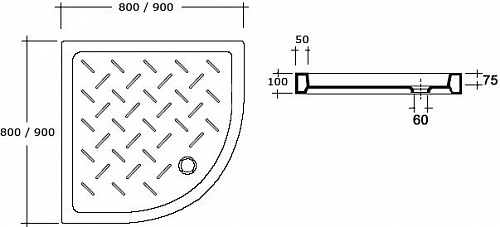 Душевой поддон RGW CR/R-088 80x80
