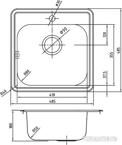 Кухонная мойка IDDIS Strit STR48P0i77