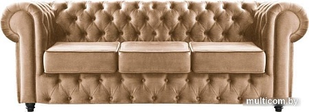 Диван Brioli Честерфилд трехместный (микровелюр, B2 бежевый)