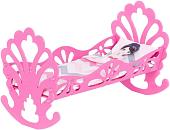 Кроватка для кукол Полесье сборная с бумажной куклой и постельным бельём 69801