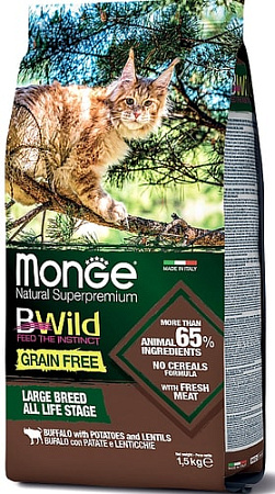 Сухой корм для кошек Monge BWild Cat Grain Free Buffalo 1.5 кг