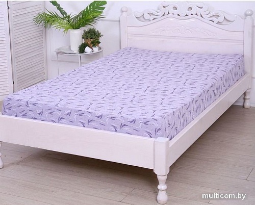 Постельное белье Luxsonia Трикотаж на резинке 140x200 2230 (лаванда сиреневый)