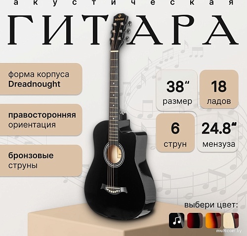 Акустическая гитара ROKSO FT-D38-BK