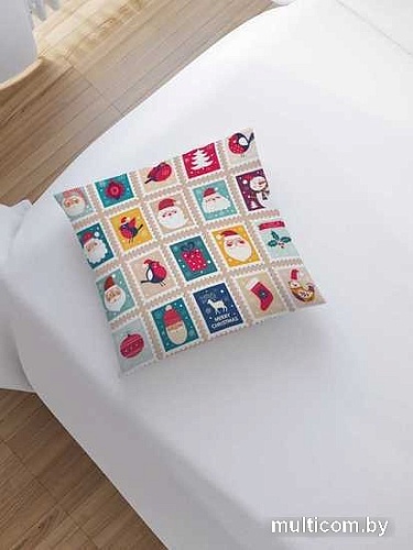 Чехол на подушку JoyArty Новогодние марки sl_21469