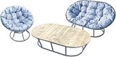 Набор садовой мебели M-Group Мамасан, Папасан и стол 12130309 (серый/серая подушка)