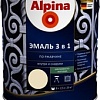 Эмаль Alpina Эмаль 3 в 1 по ржавчине (слонов. кость, шелковисто-мат., 2.5 л)