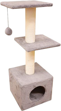 Комплекс Cat House с двумя полками 1.0 (хлопок бежевый)