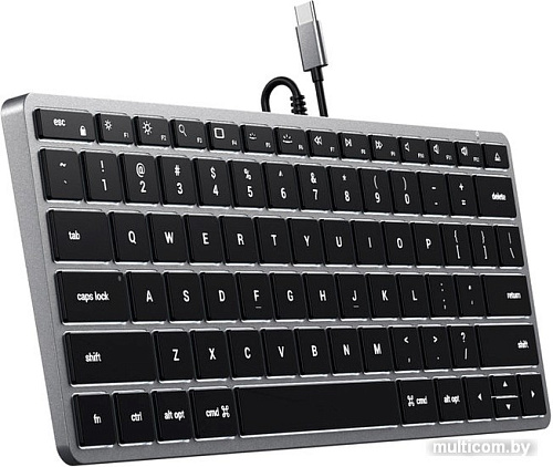 Клавиатура Satechi Slim W1 Wired Backlit Keyboard (серый космос, нет кириллицы)