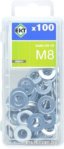 Набор шайб ЕКТ М8 DIN125 B008431 (100шт, цинк)