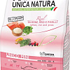 Сухой корм для собак Unica Natura Unico Mini с лососем, рисом и горохом 800 г