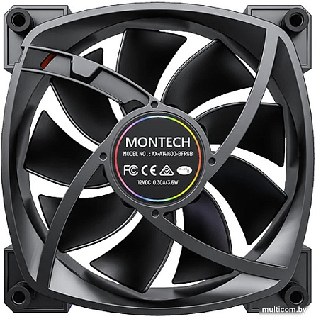 Вентилятор для корпуса Montech RX140 PWM Reverse (черный)