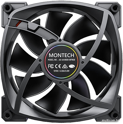 Вентилятор для корпуса Montech RX140 PWM Reverse (черный)
