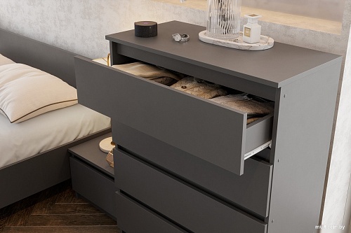 Комод Mio Tesoro Денвер 4 ящика (графит серый)