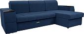 Диван Сириус Лидер-13 с оттоманкой НПБ 285x165 (Eva 22 велюр синий)