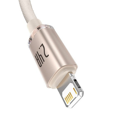 Кабель Baseus Crystal Shine USB Type-A - Lightning (1.2 м, розовый)