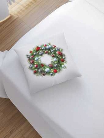 Чехол на подушку JoyArty Яркий праздничный венок sl_21485