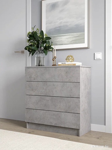 Комод Горизонт Нео 760 4 ящика (бетон)