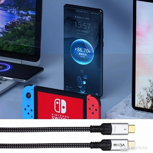 Кабель VCOM CU560-1.2M USB4 - USB4 (1.2 м, черный)