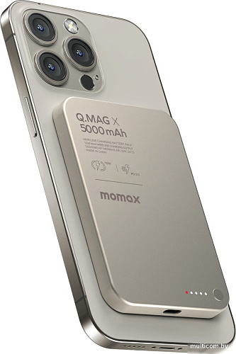 Внешний аккумулятор Momax Q.Mag X Magnetic IP116A 5000mAh (титановый)