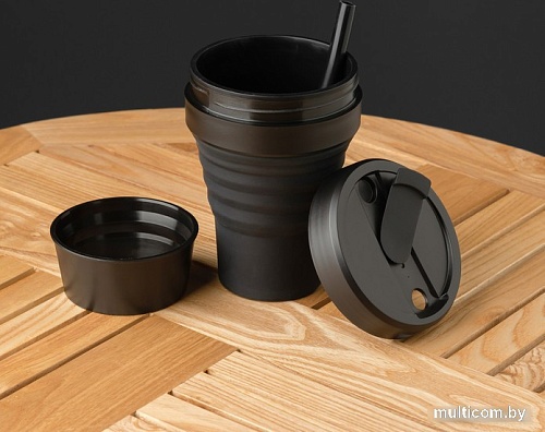 Многоразовый стакан Collapsible 473 мл (угольно-черный)