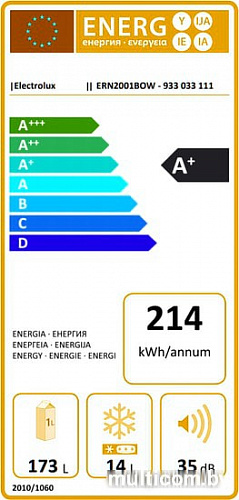 Однокамерный холодильник Electrolux ERN2001BOW