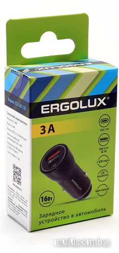 Автомобильное зарядное Ergolux ELX-CA01-C02