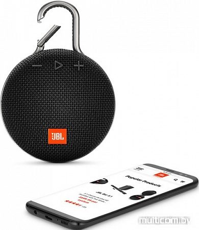 Беспроводная колонка JBL Clip 3 (черный)