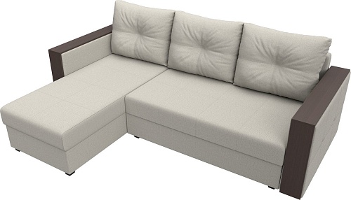 Угловой диван Лига диванов Валенсия Лайт левый 125970L (рогожка амур бежевый)