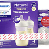 Набор бутылочек для кормления Philips Natural Response + Соска Natural Response 2 шт SCS100/09 (2x260 мл)