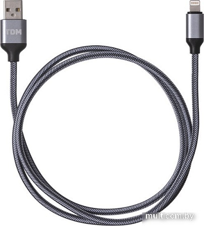 Кабель TDM Electric USB Type-A - Lightning SQ1810-0312 (1 м, серый)