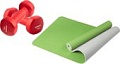 Набор для йоги Sundays Fitness Гантель IR92005 2x1кг + Коврик IR97503 (красный, зеленый/серый)