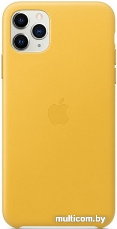 Чехол Apple Leather Case для iPhone 11 Pro Max (лимонный сироп)