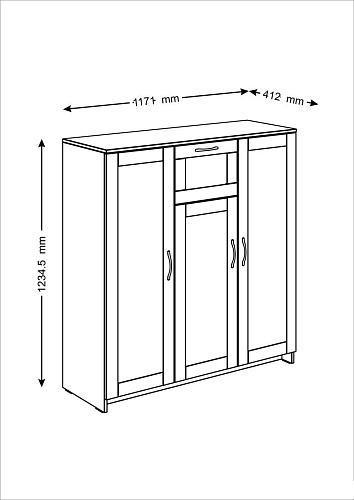 Тумба Mio Tesoro Сириус 3 двери и 1 ящик 117x123 2.02.03.320.1 (белый)