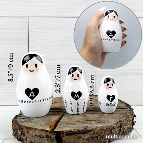 Развивающая игра Брестская Матрешка Матрешка-календарь (набор 3 шт)