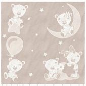 Полотенце Нордтекс Облачко Дружба мишек МХ42 100x100 (бежевый тауп/белый)