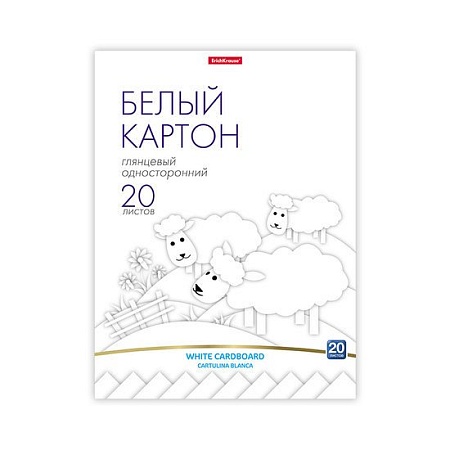 Набор белого картона Erich Krause 58490 (20 л)