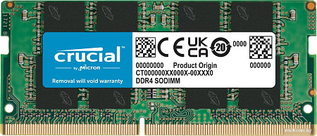 Оперативная память Crucial Basics 16ГБ DDR4 SODIMM 3200МГц CB16GS3200