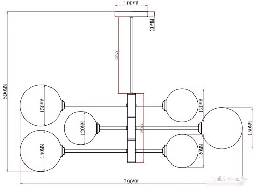 Подвесная люстра Moderli Molecule V10840-6P