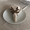 Сервировочная салфетка ОМурМебель с держателем Рога оленя (6шт, серый)