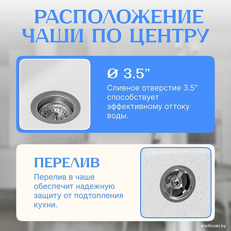 Кухонная мойка Saniteco Mare (белый)